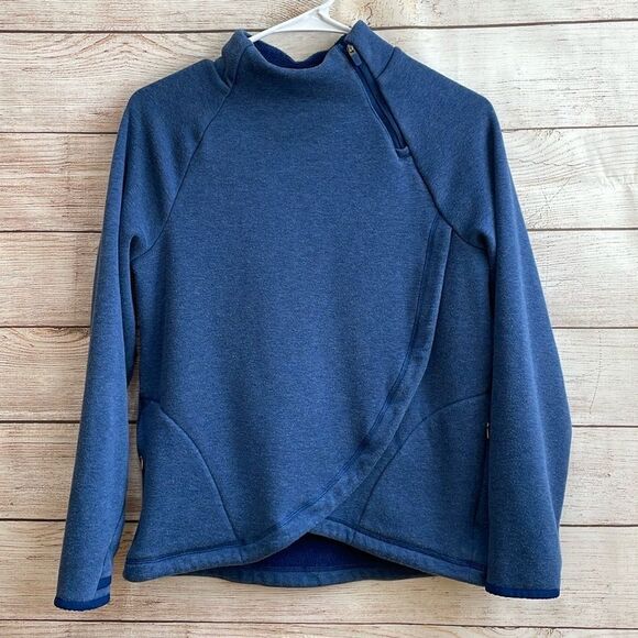 ATHLETA GIRL CRAZY COZY WRAP 2.0 SWEATSHIRT IN BLUE - Picture 1 of 5